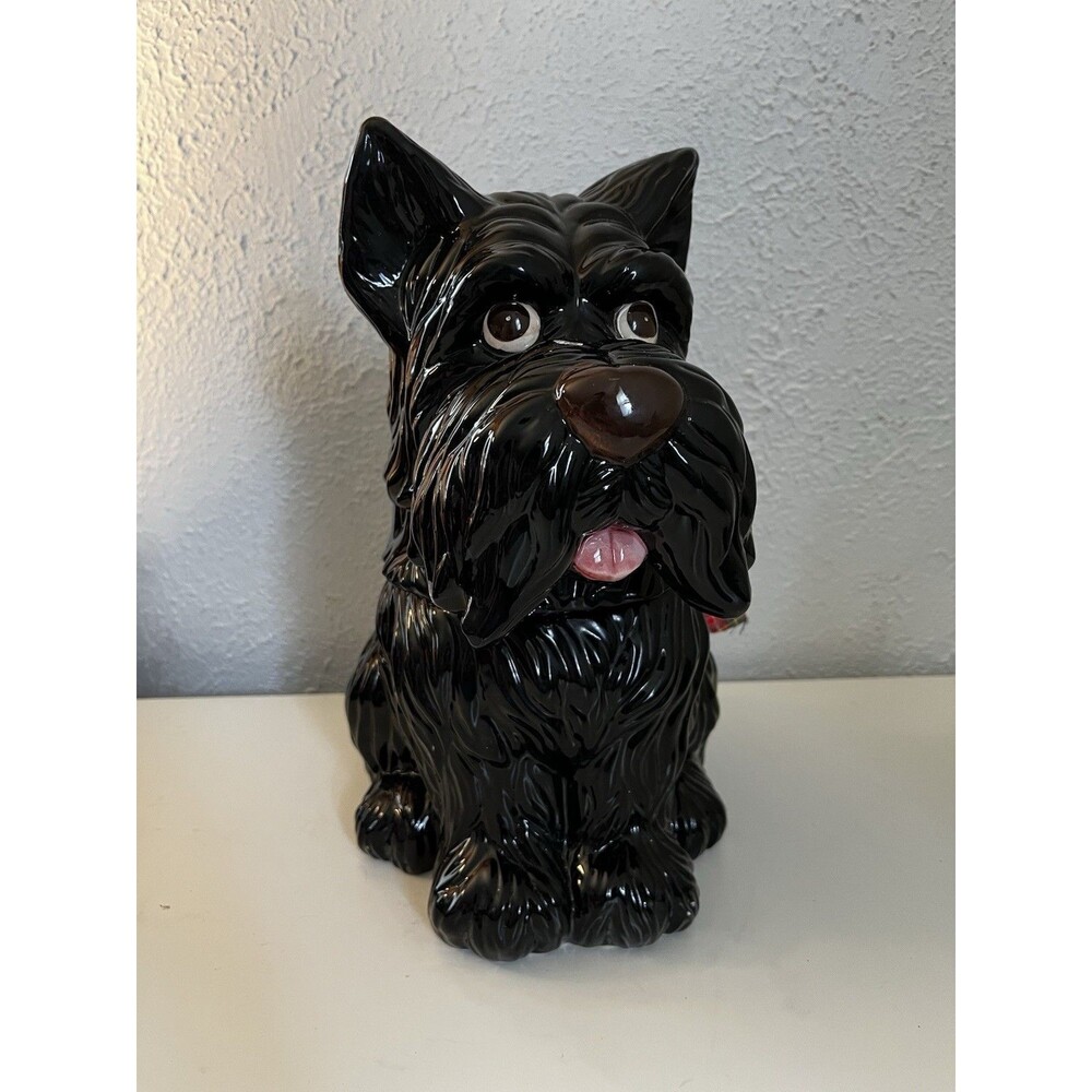 Vintage Black Scottish Terrier Ceramic Cookie Jar